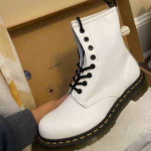 Dr. Marten white boots